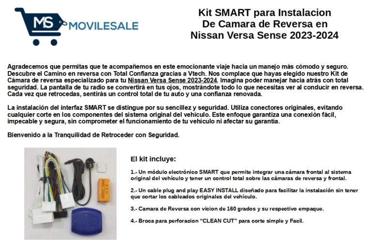 Kit de Camara de Reversa NISSAN VERSA SENSE 2023 2024 2025 KCR – Online